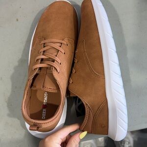 Deer Stags Brown Slip-On Sneakers with White Sole